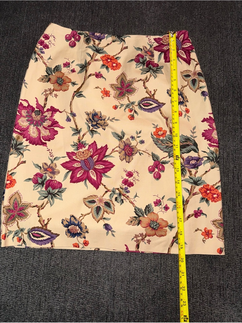 Talbots Petites Floral Skirt Size 4 Made in USA Cottagecore Botanical Cotton - Picture 5 of 8